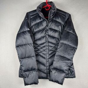 The North Face Black Quilted Puffer Jacket Womens Small Zip Front Coat